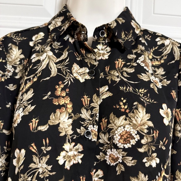 Philosophy Button Down Blouse SZ XS Floral Business Office Boho Vintage Inspired - Picture 4 of 6